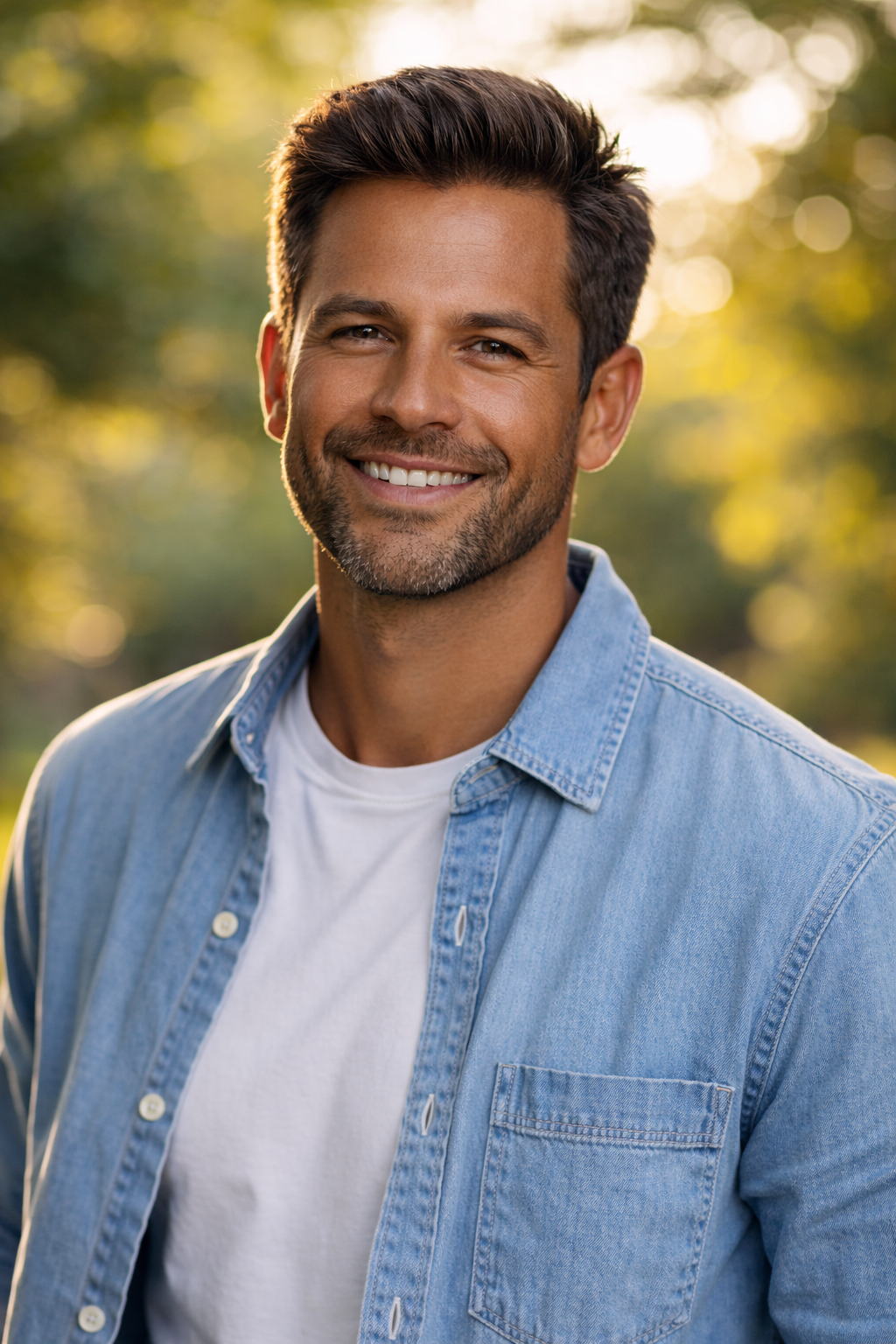 Confident man with a full head of healthy hair after using the Baldness Repair hair loss treatment
