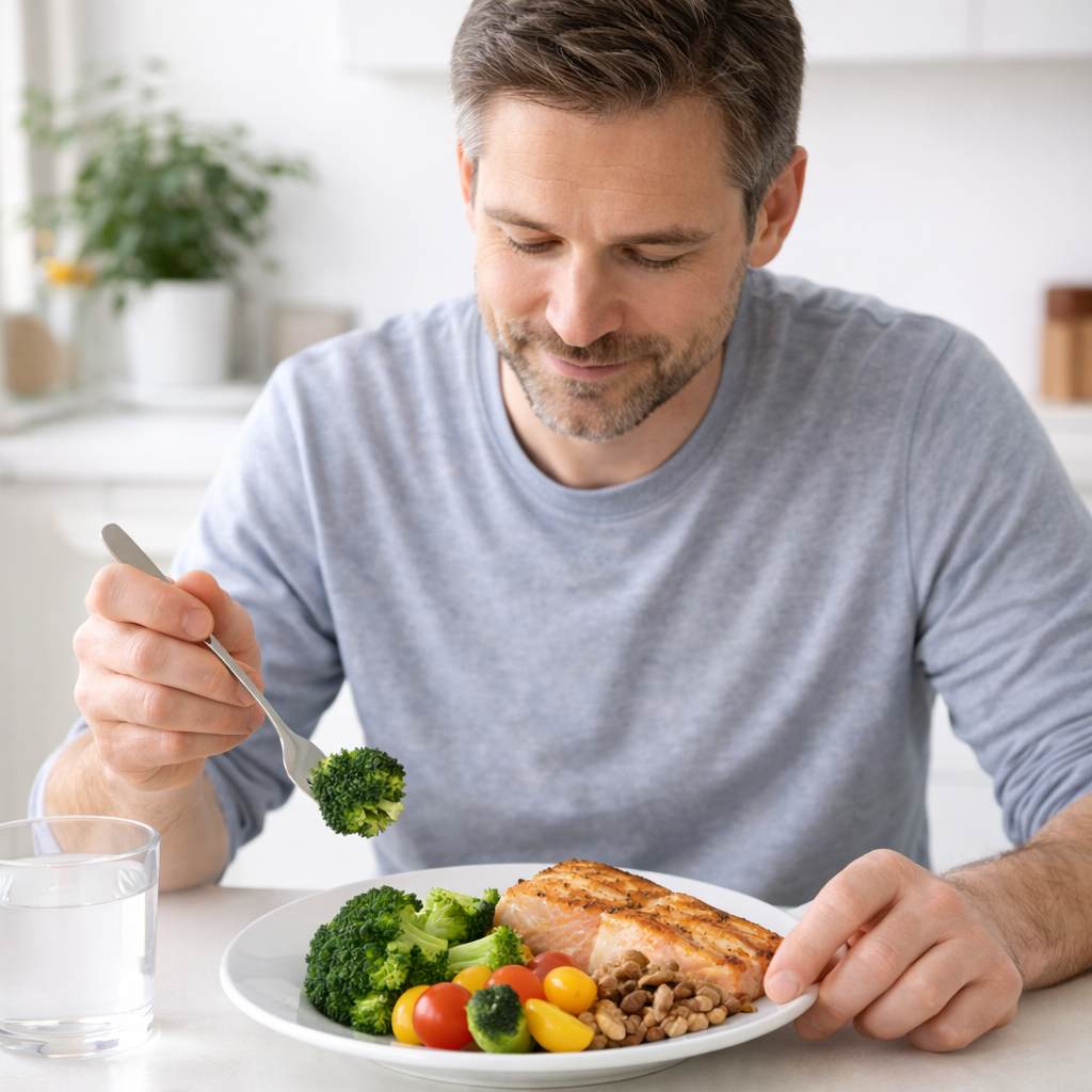 Healthy meal with hair-supporting nutrients